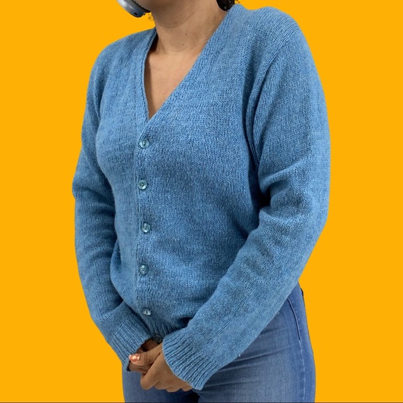 Vintage Sweaters - Vintage Jantzen Wool Knit Button Down Cardigan Jacket Sweater M